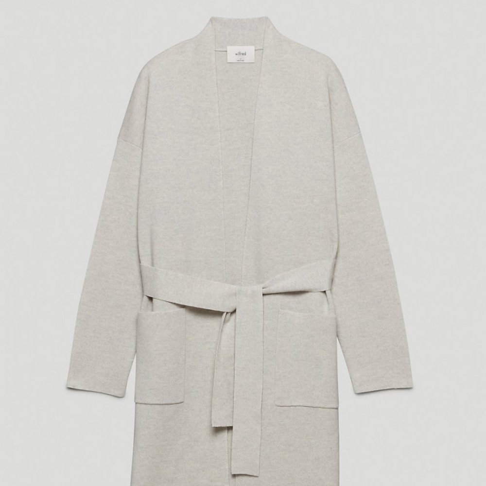 NWT Aritzia Belize Long Cardigan - Size Small - Heather Birch